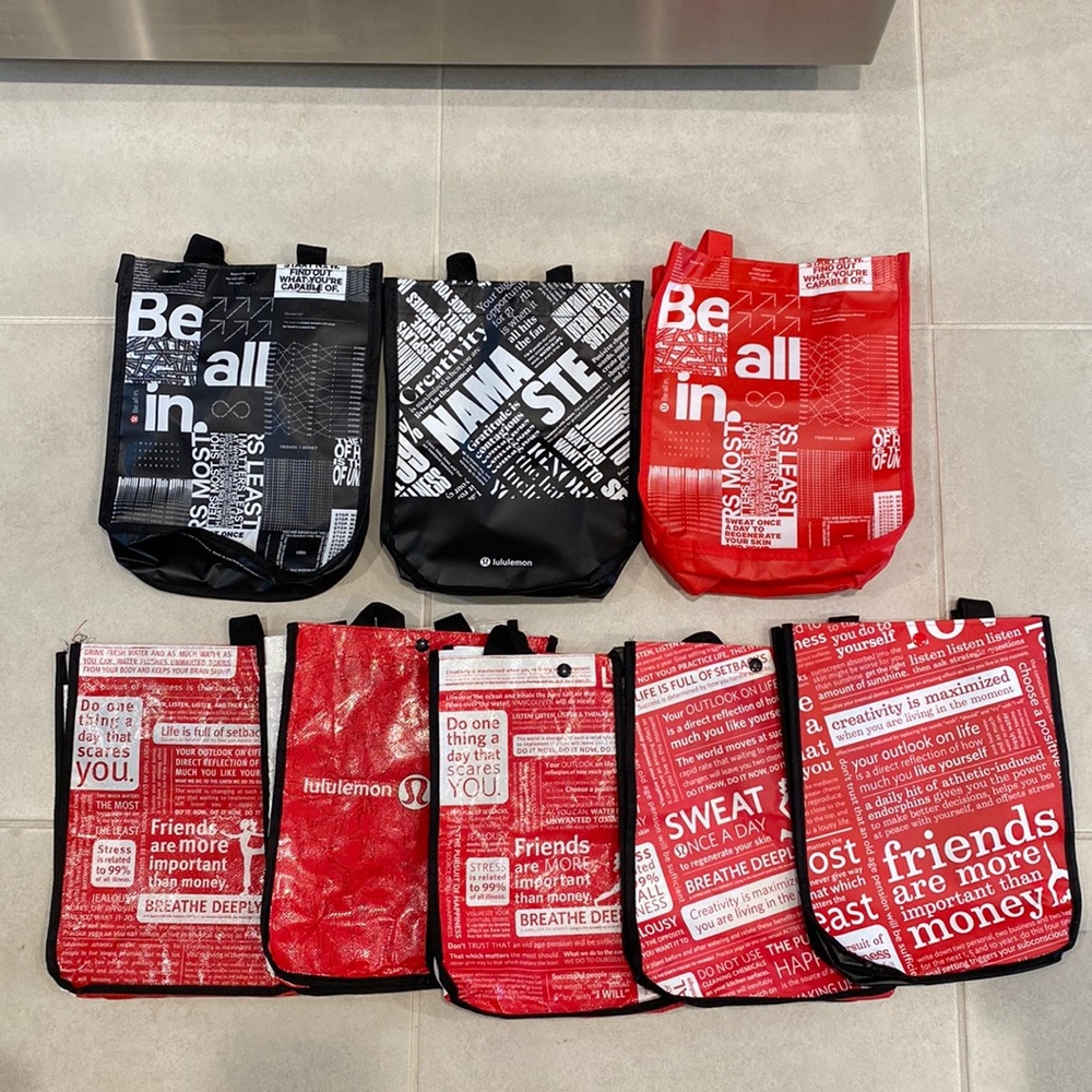 Lululemon Reusable Shopping Bags x 8